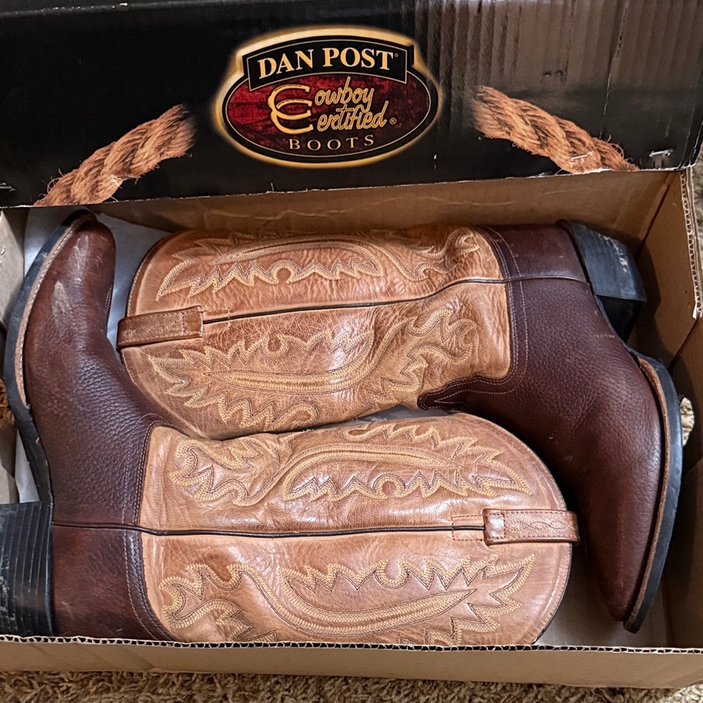 Dan Post Brown and Tan Cowboy Boots